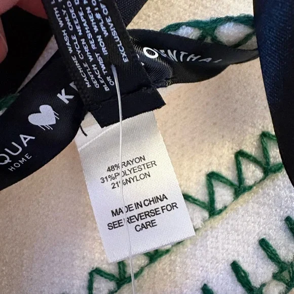 Aqua x Kerri Rosenthal Love Rules Embroidered Throw Blanket and Pillow - Picture 10 of 12